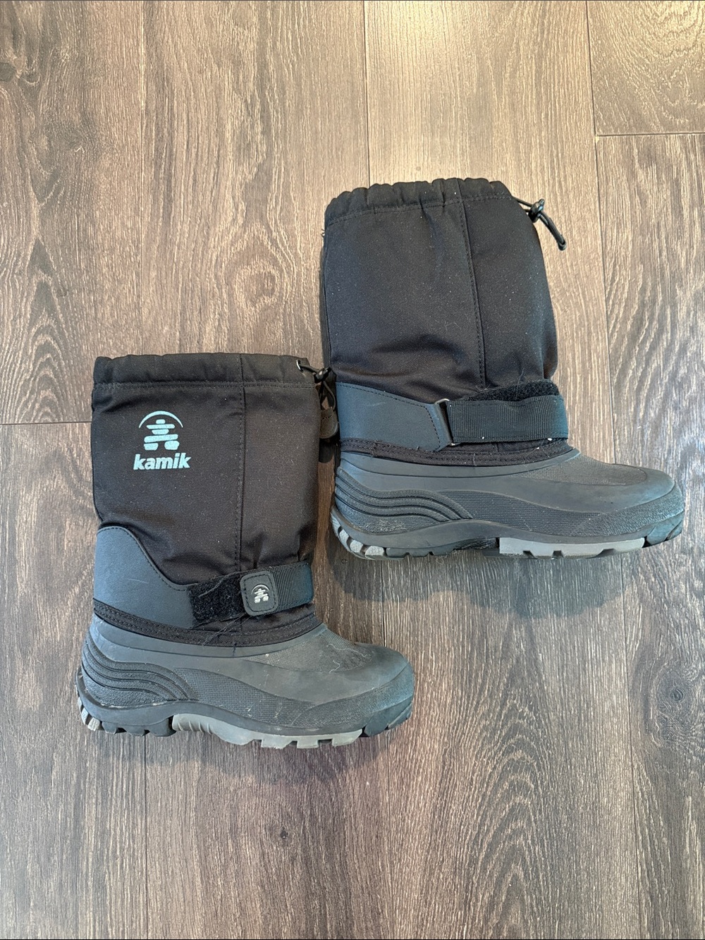 Kamik Kids Black Snow Boots with Red Lining